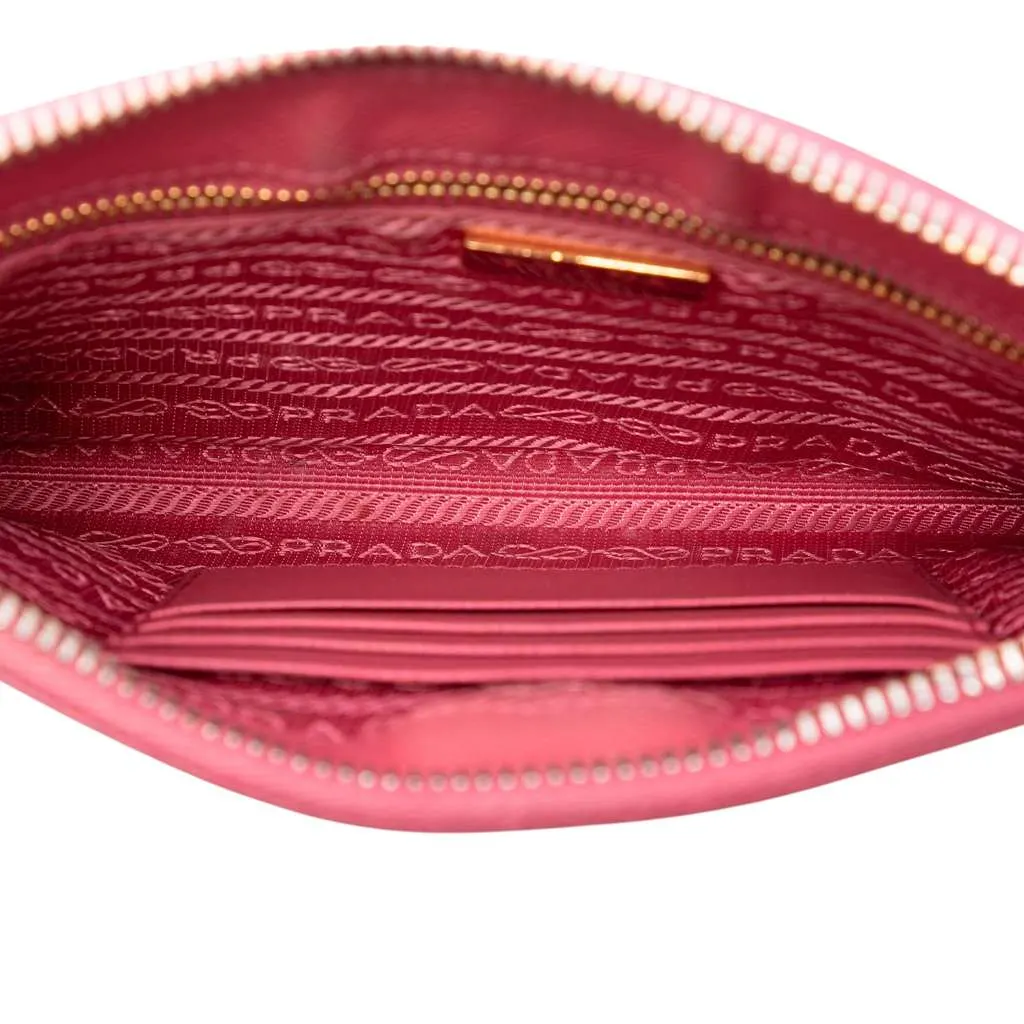 Prada Saffiano Shoulder Bag Pink Leather Very good - Model View