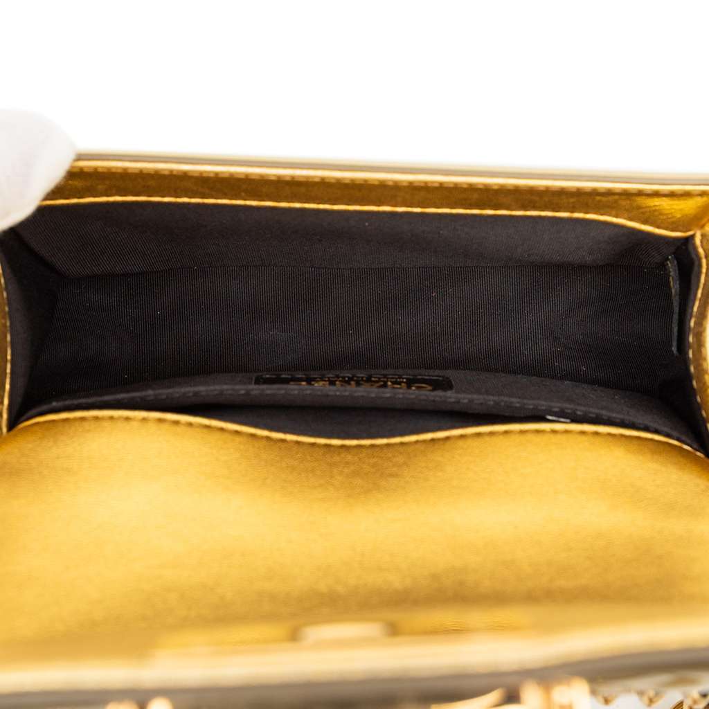 Chanel Small Quilted Metallic Patent Boy Flap - 4