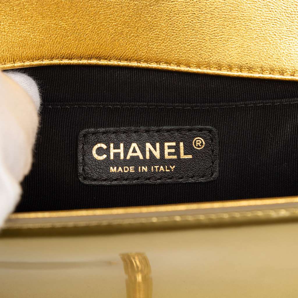 Chanel Small Quilted Metallic Patent Boy Flap - 5