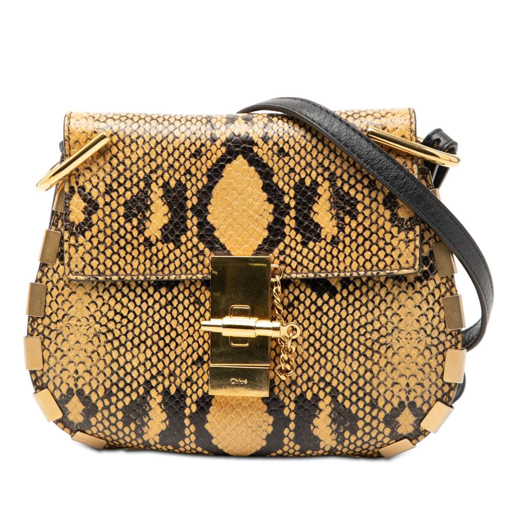 Chloé Small Python Embossed Leather Drew Crossbody