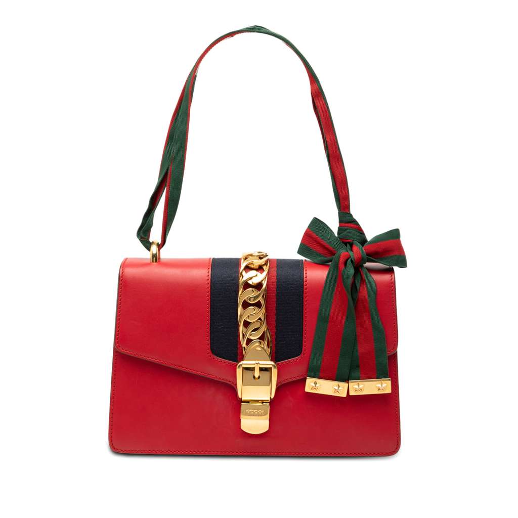 Gucci Small Leather Sylvie Web Satchel