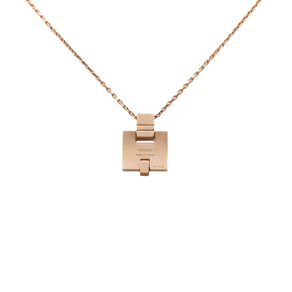 Hermès Gold Plated and Enamel Eileen Pendant Necklace - 3