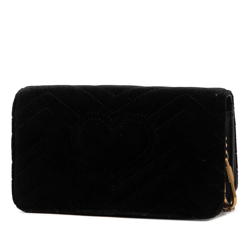 Gucci Mini GG Marmont Matelasse Velvet Wallet On Chain - 2