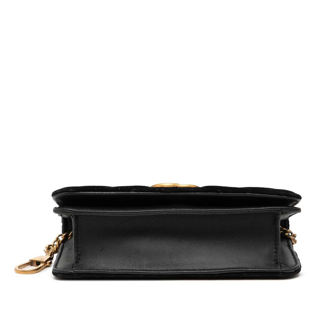 Gucci Mini GG Marmont Matelasse Velvet Wallet On Chain - 3