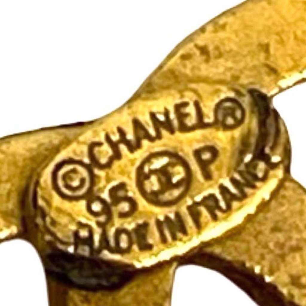 Chanel CC Gold Plated Faux Pearl Drop Clip On Earrings - 5