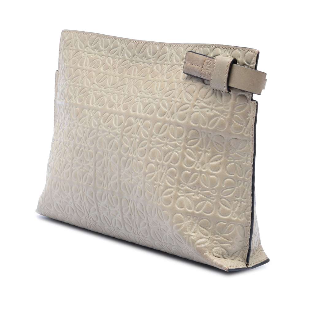 Loewe Embossed Calfskin Anagram Repeat T Clutch - 2