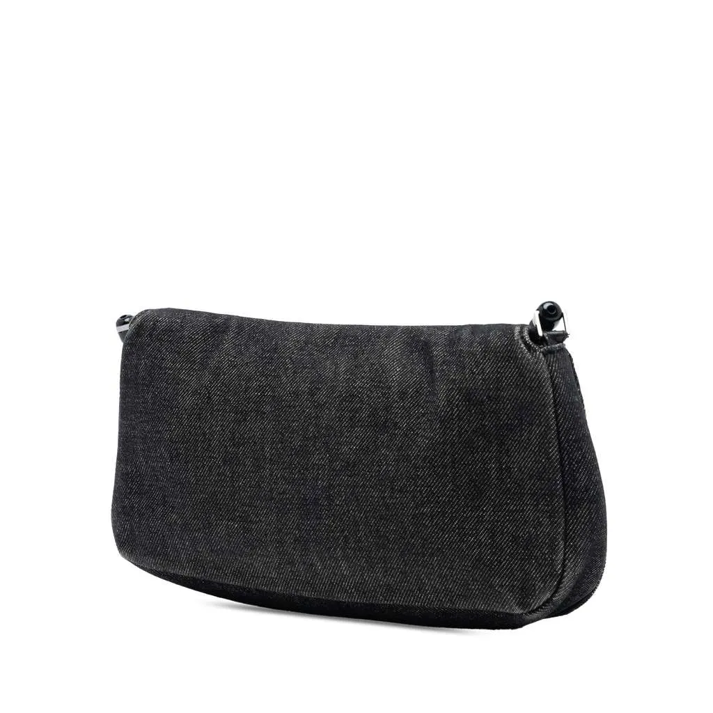 Dior Denim Malice Flap Shoulder Bag Grey Denim Very good - Back View