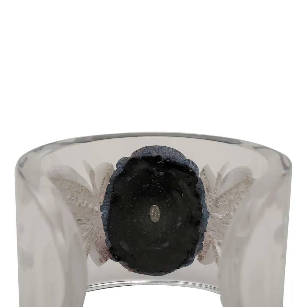 Chanel Lucite Camellia Cuff Bracelet White Very good - Model View