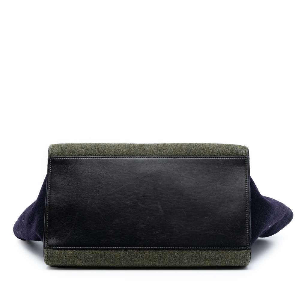 Celine Medium Tricolor Felt and Calfskin Trapeze Satchel - 3
