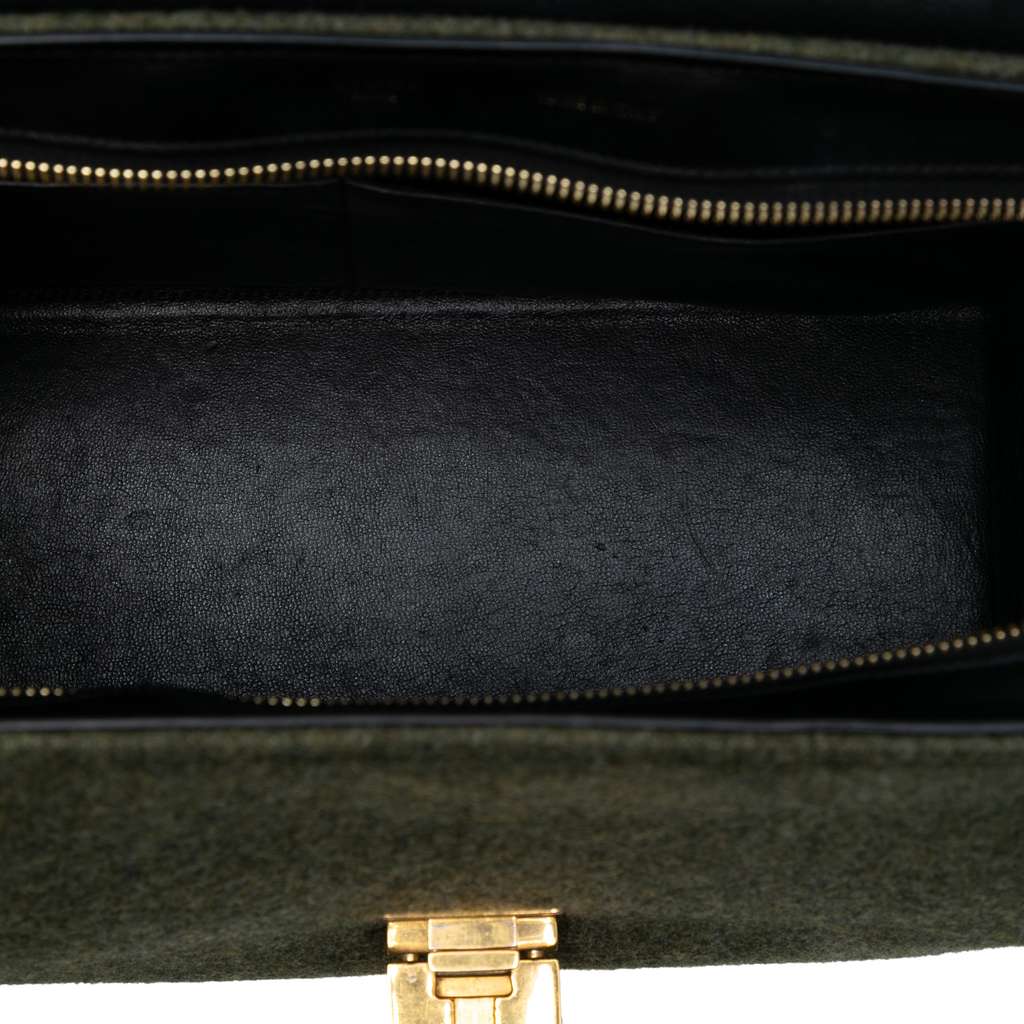 Celine Medium Tricolor Felt and Calfskin Trapeze Satchel - 4