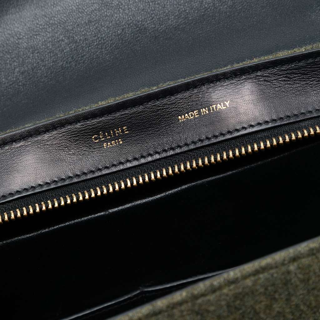 Celine Medium Tricolor Felt and Calfskin Trapeze Satchel - 5