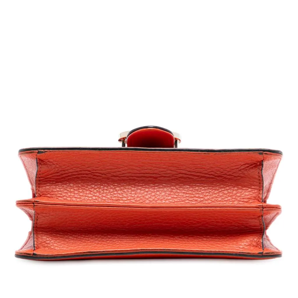 Gucci Small Dollar Calfskin Interlocking G Crossbody Orange Leather Very good - Inside View