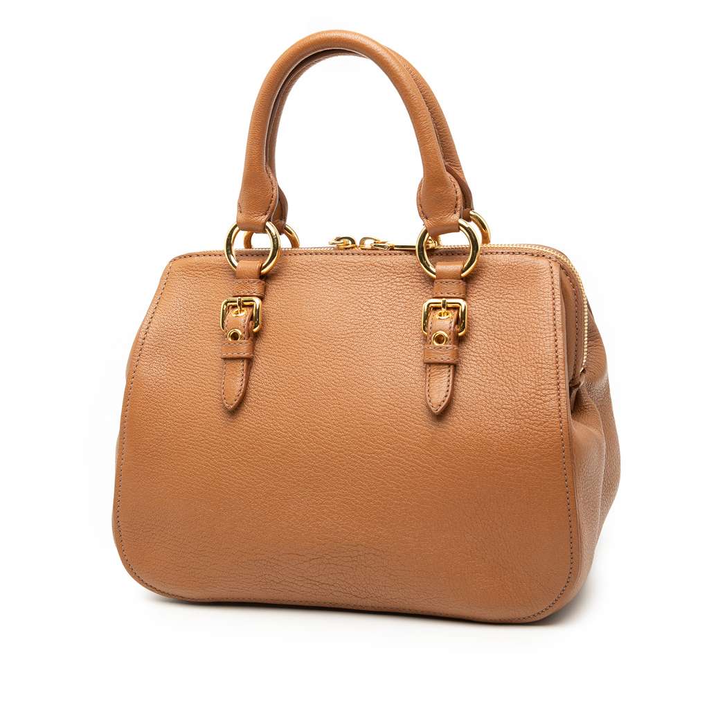 Miu Miu Goatskin Madras Bowler Bag - 2