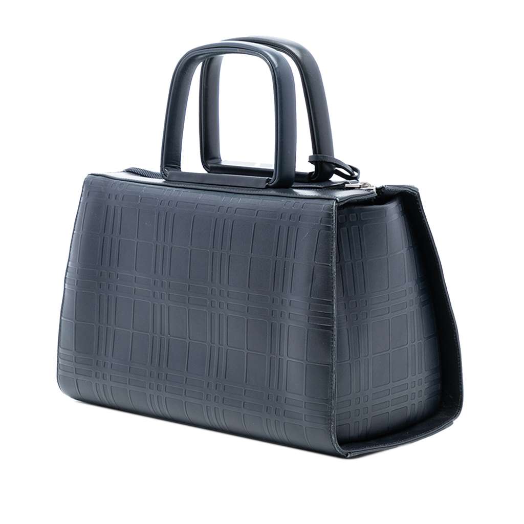 Burberry House Check Embossed Leather Handbag - 2