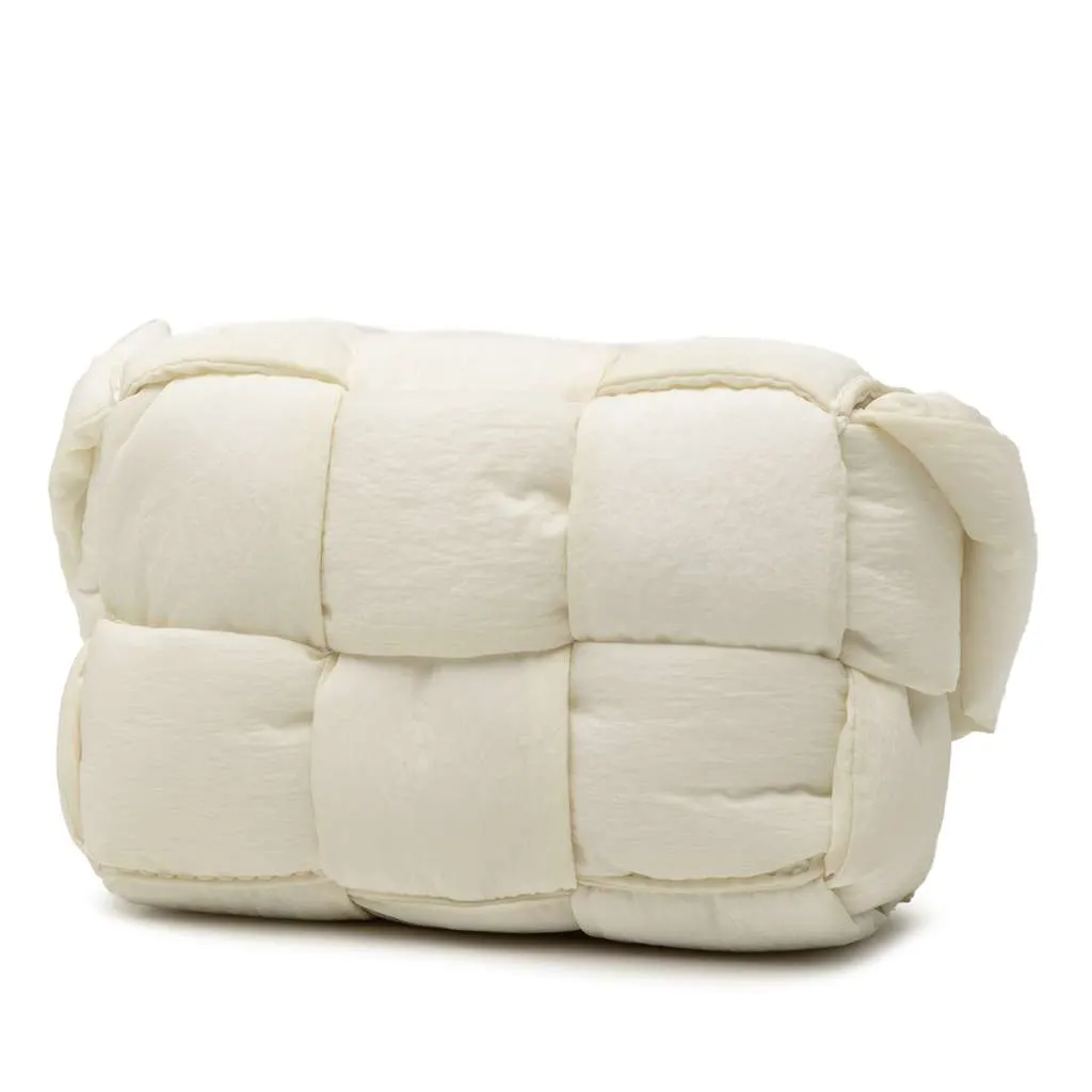 Bottega Veneta Candy Nylon Intrecciato Padded Tech Cassette Crossbody White Very good - Back View