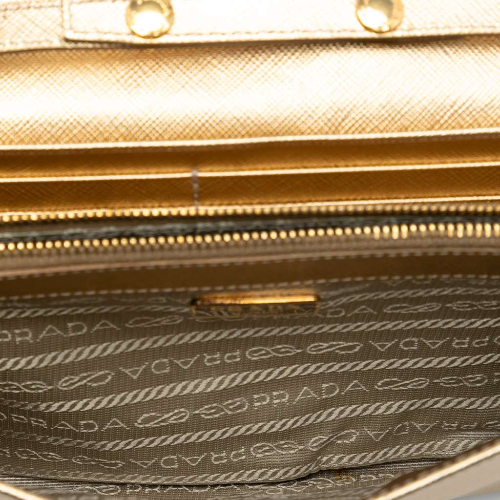 Prada Saffiano Sound Lock Wallet on Chain - 4