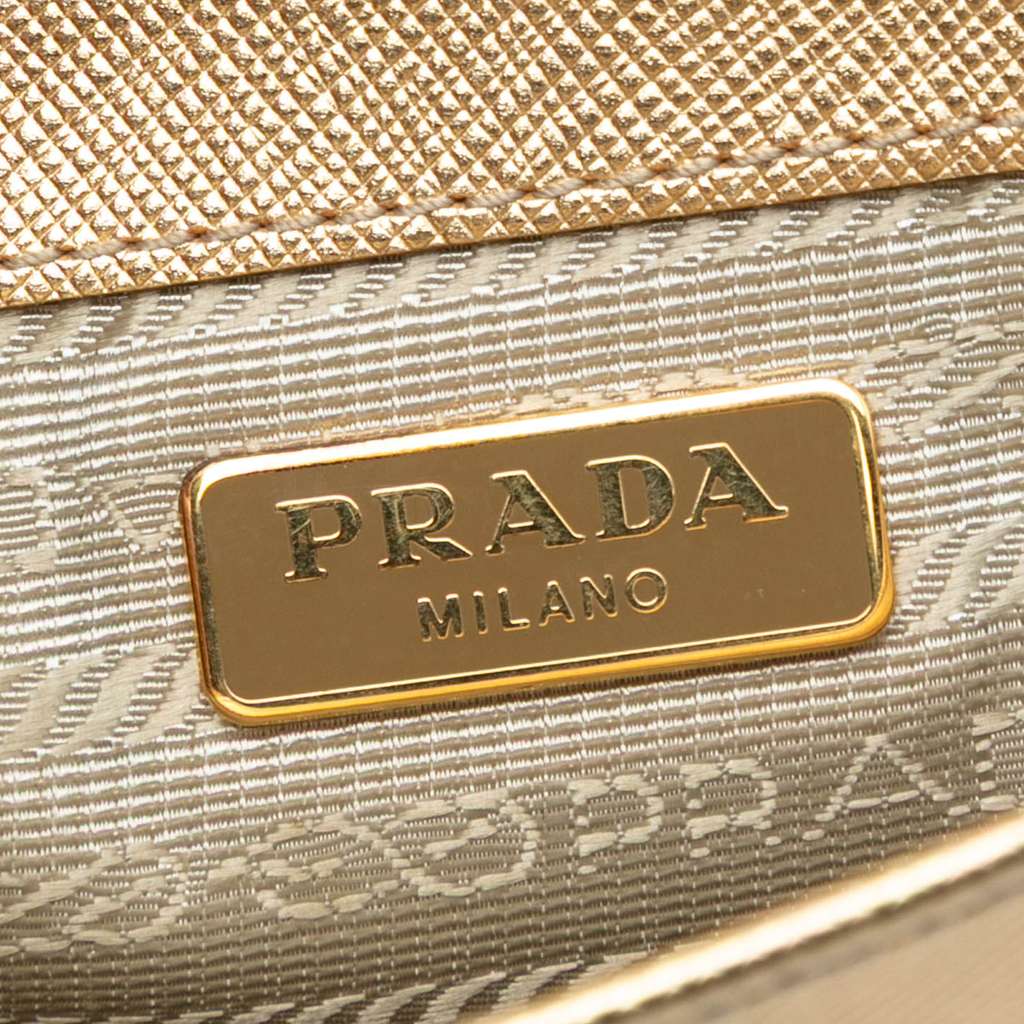 Prada Saffiano Sound Lock Wallet on Chain - 5