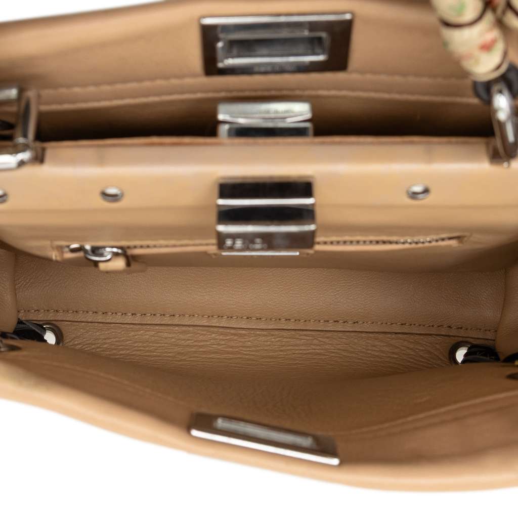 Fendi Medium Leather Ribbon Whipstitch Peekaboo Satchel - 4