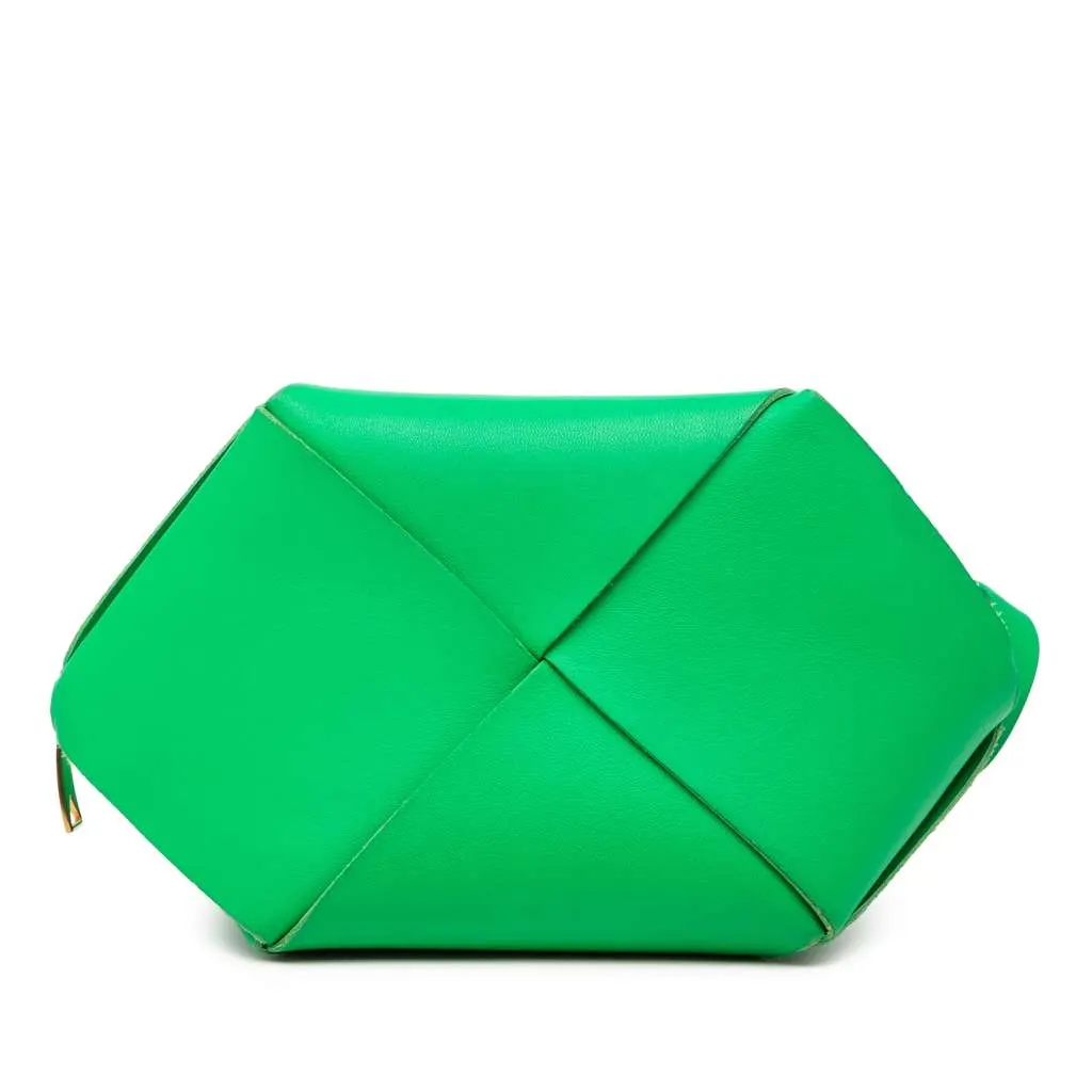 Bottega Veneta Mini Nappa Intrecciato Origami Crossbody Green Leather Very good - Inside View