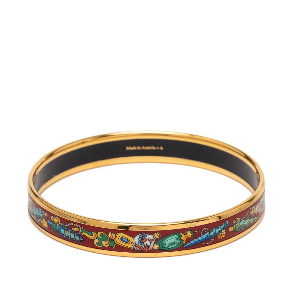 Hermès Narrow Qu Importe Le Falcon Enamel Bangle 65 - 3