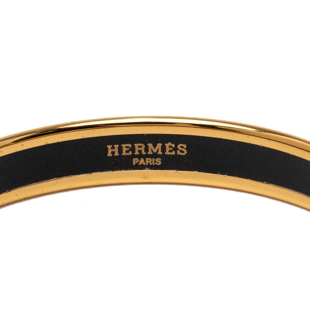 Hermès Narrow Qu Importe Le Falcon Enamel Bangle 65 - 5