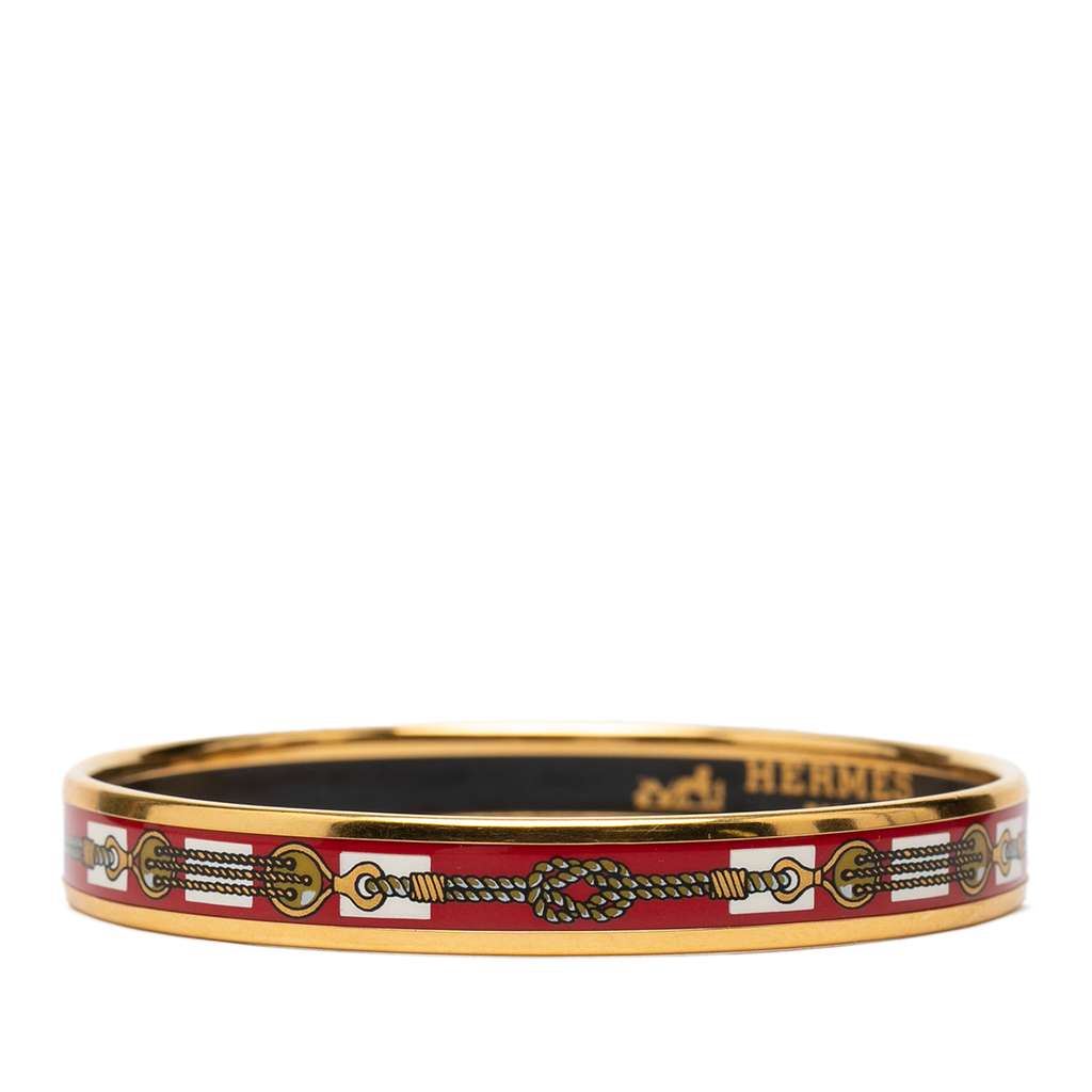 Hermès Narrow Enamel Rope Design Bangle 65 - 2