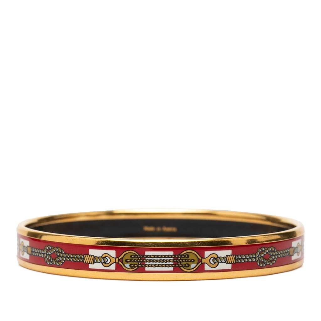 Hermès Narrow Enamel Rope Design Bangle 65 - 3