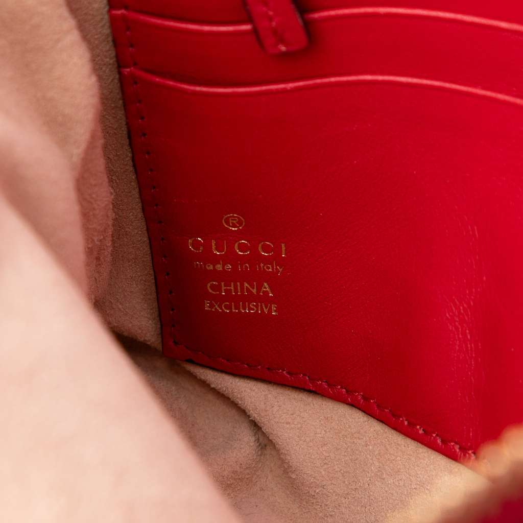 Gucci GG Supreme Embroidered Heart Chain Pochette - 5