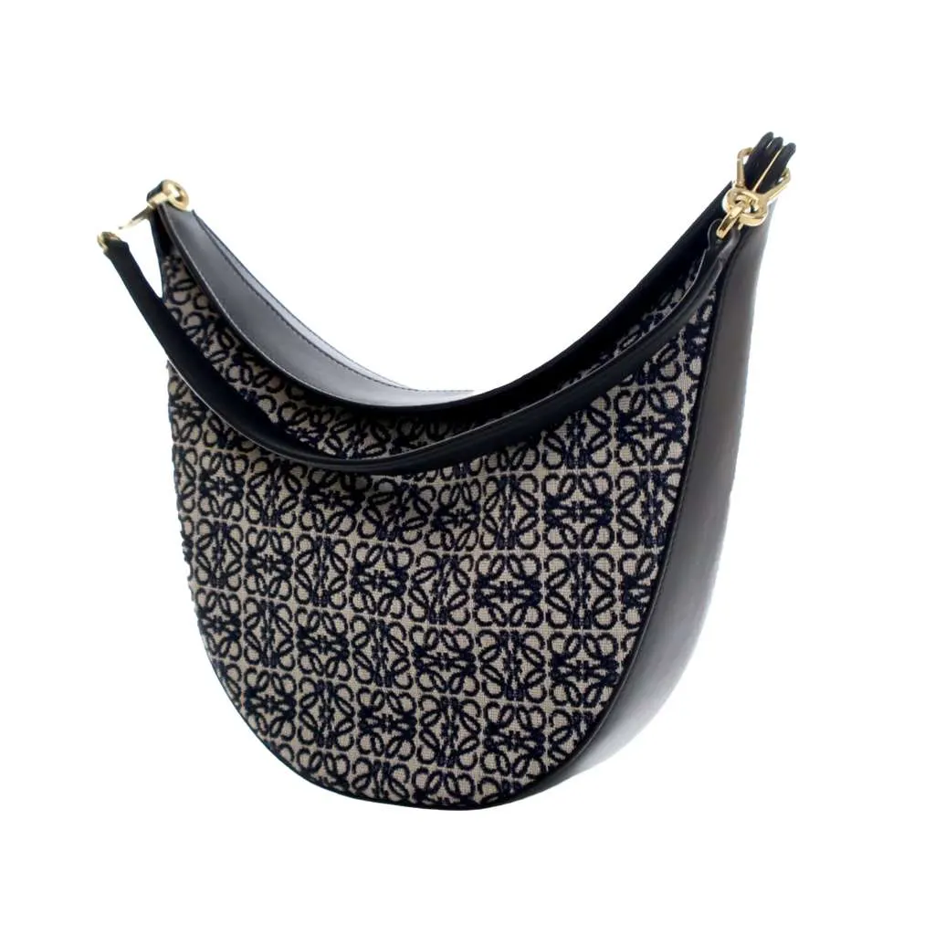 Loewe Small Anagram Canvas Luna Hobo Black Canvas Very good - Inside View