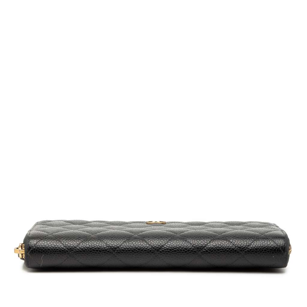 Chanel CC Quilted Caviar Zip Around Long Wallet - 3