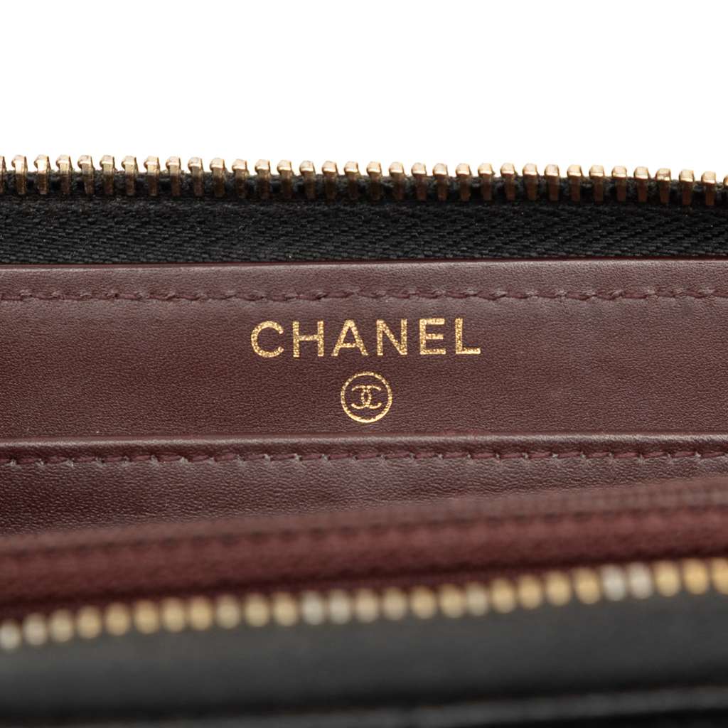Chanel CC Quilted Caviar Zip Around Long Wallet - 5