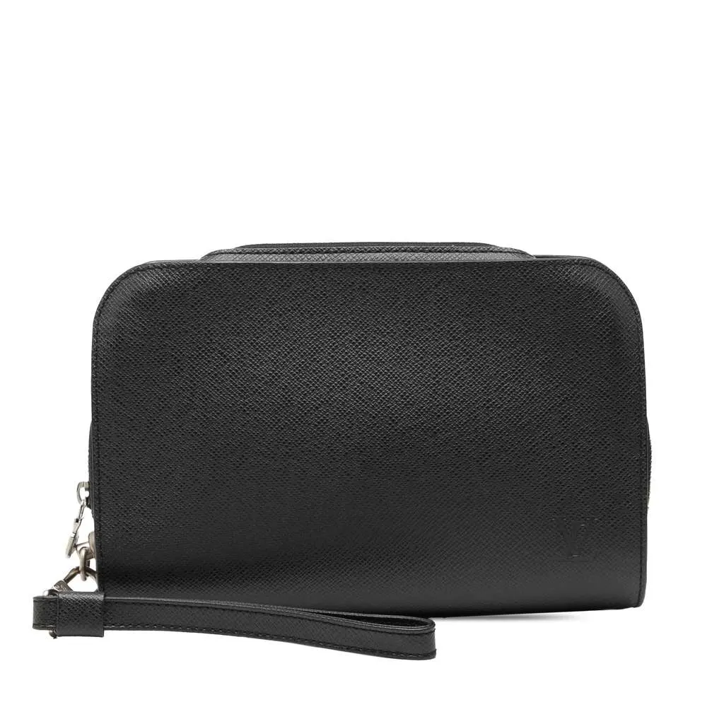 Louis Vuitton Taiga Pochette Baikal Black Leather Good - Front View