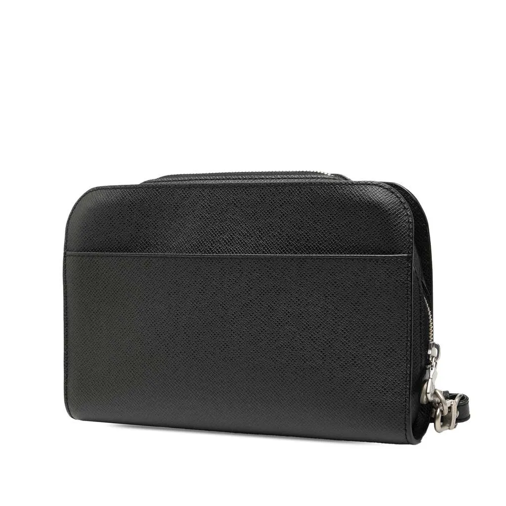 Louis Vuitton Taiga Pochette Baikal Black Leather Good - Back View