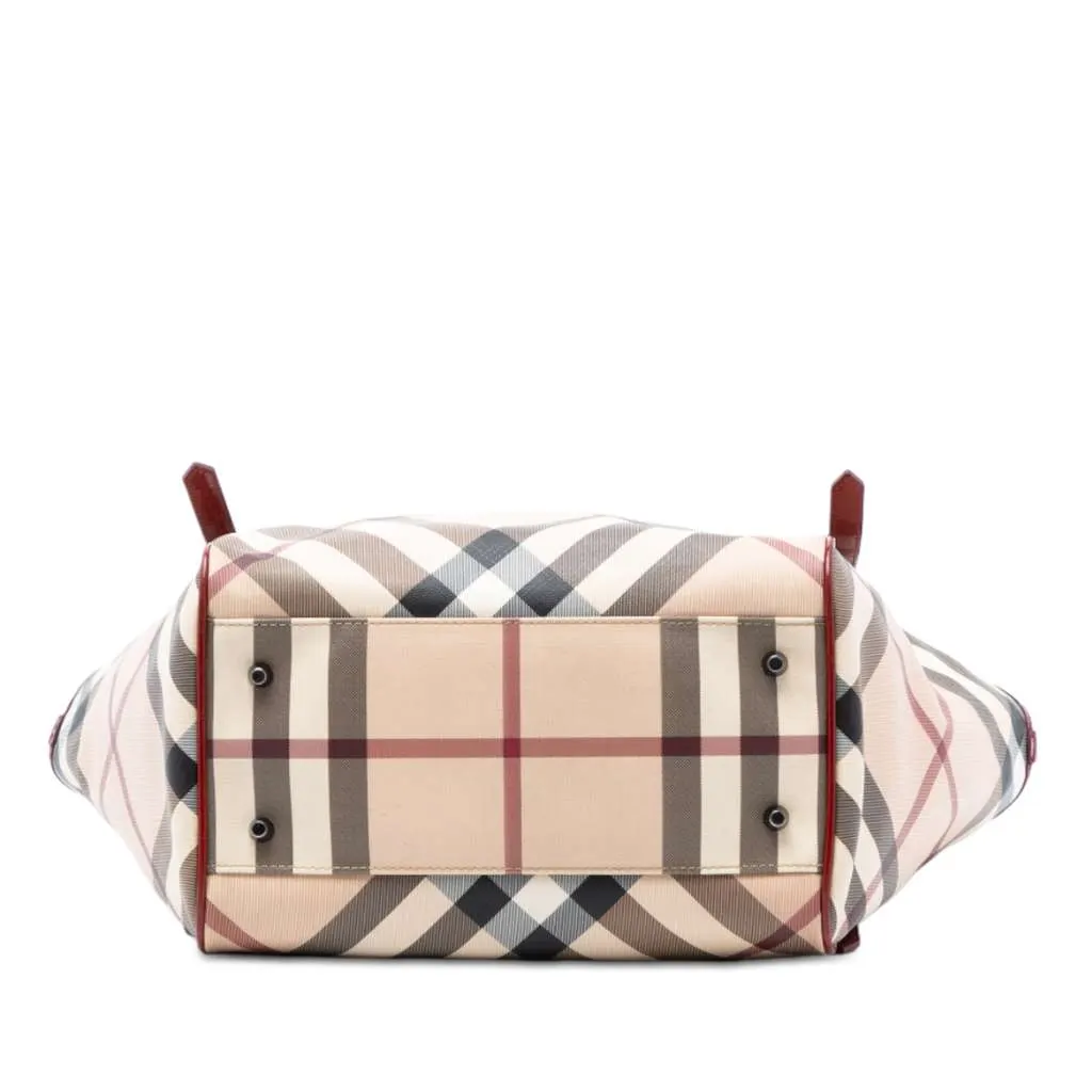 Burberry Supernova Check Coated Canvas Tote Brown Canvas Very good - Inside View