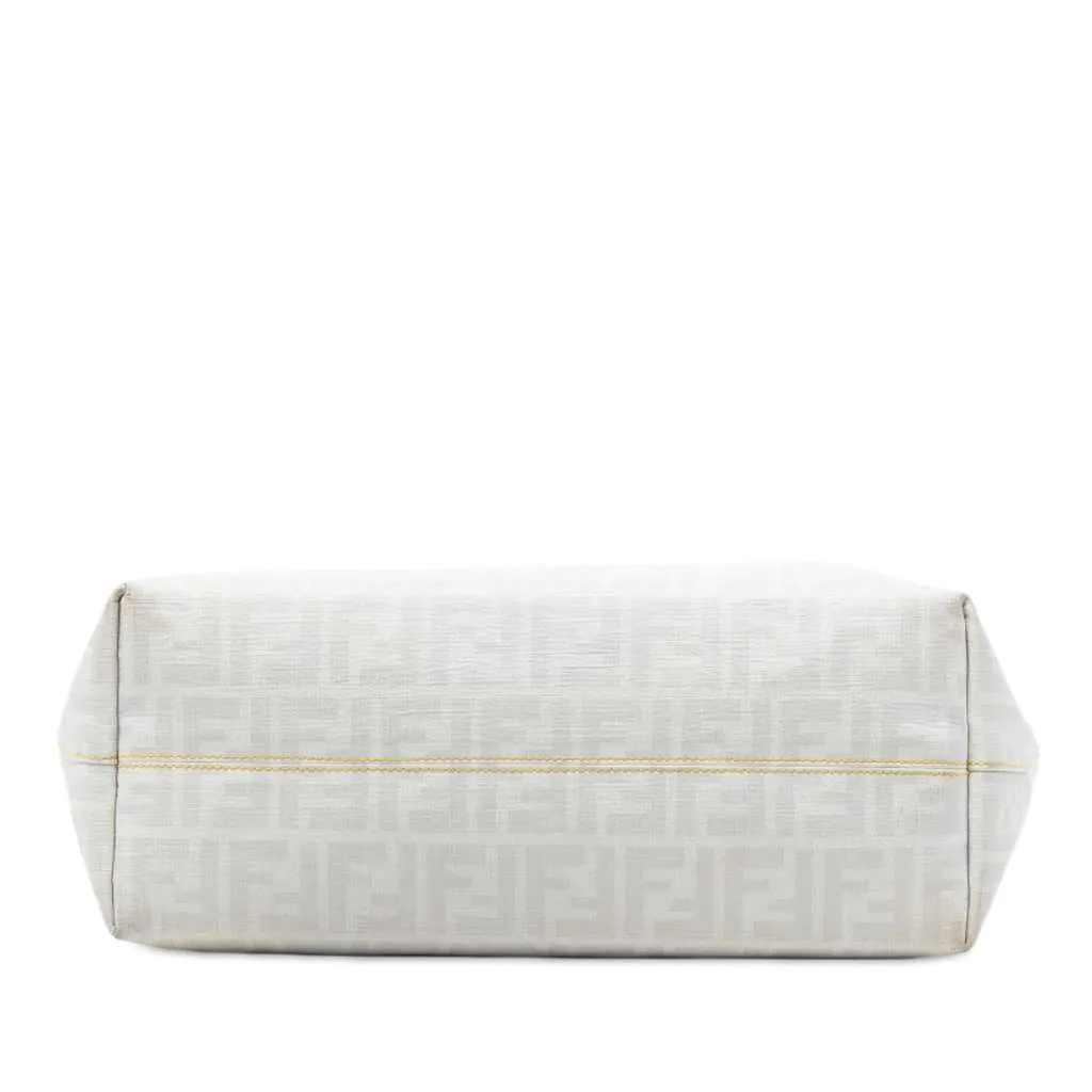 Fendi Medium Zucca Spalmati Roll Tote White Canvas Very good - Inside View