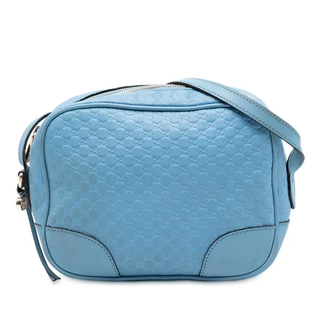 Gucci Mini Microguccissima Bree Crossbody Blue Leather Very good - Front View