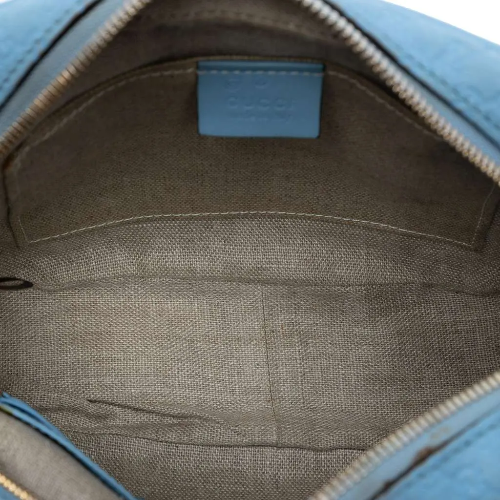 Gucci Mini Microguccissima Bree Crossbody Blue Leather Very good - Model View