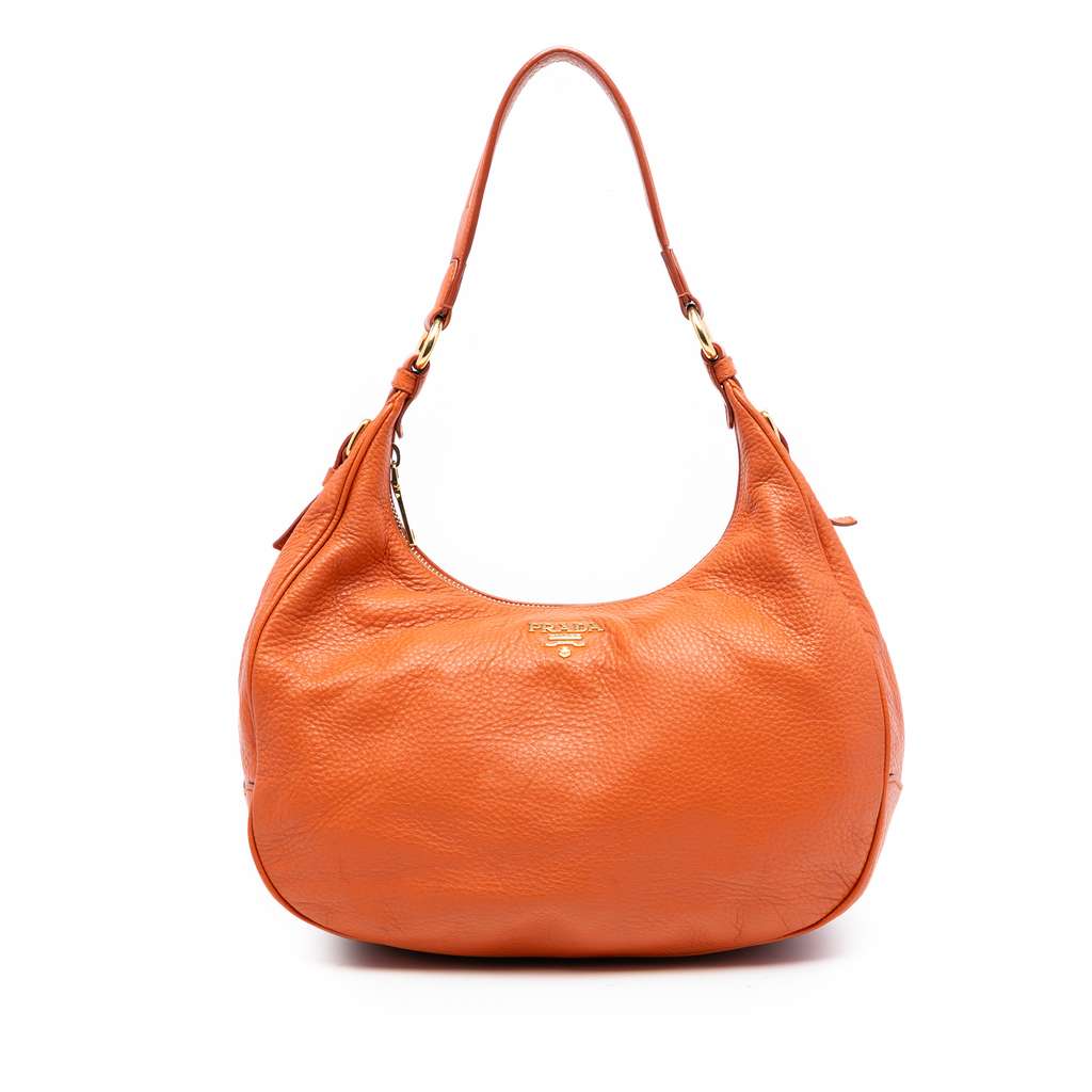 Prada Vitello Daino Zip Top Hobo