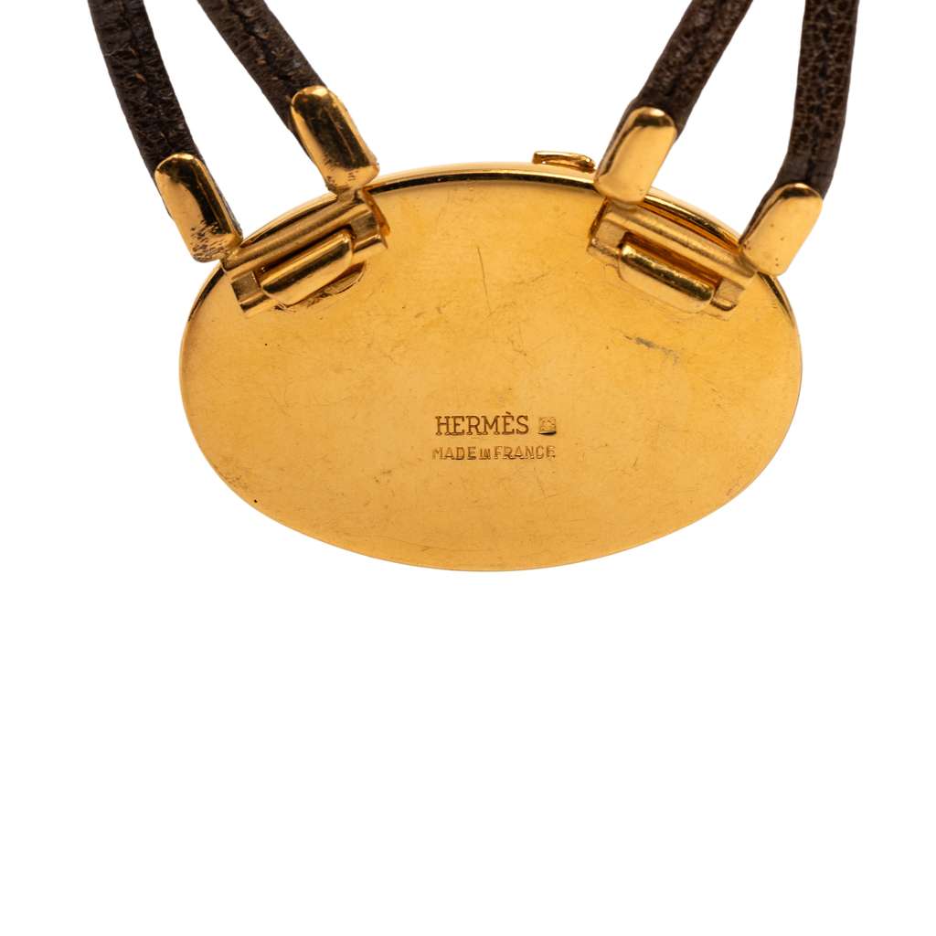 Hermès Leather and Enamel Grand Apparat Pendant Necklace - 2