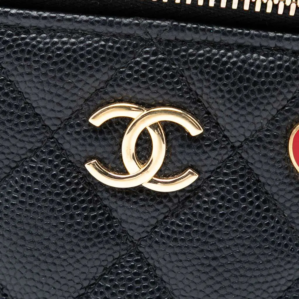 Chanel Mini Quilted Caviar Coco Casino Vanity Case Black Leather Very good - Box View