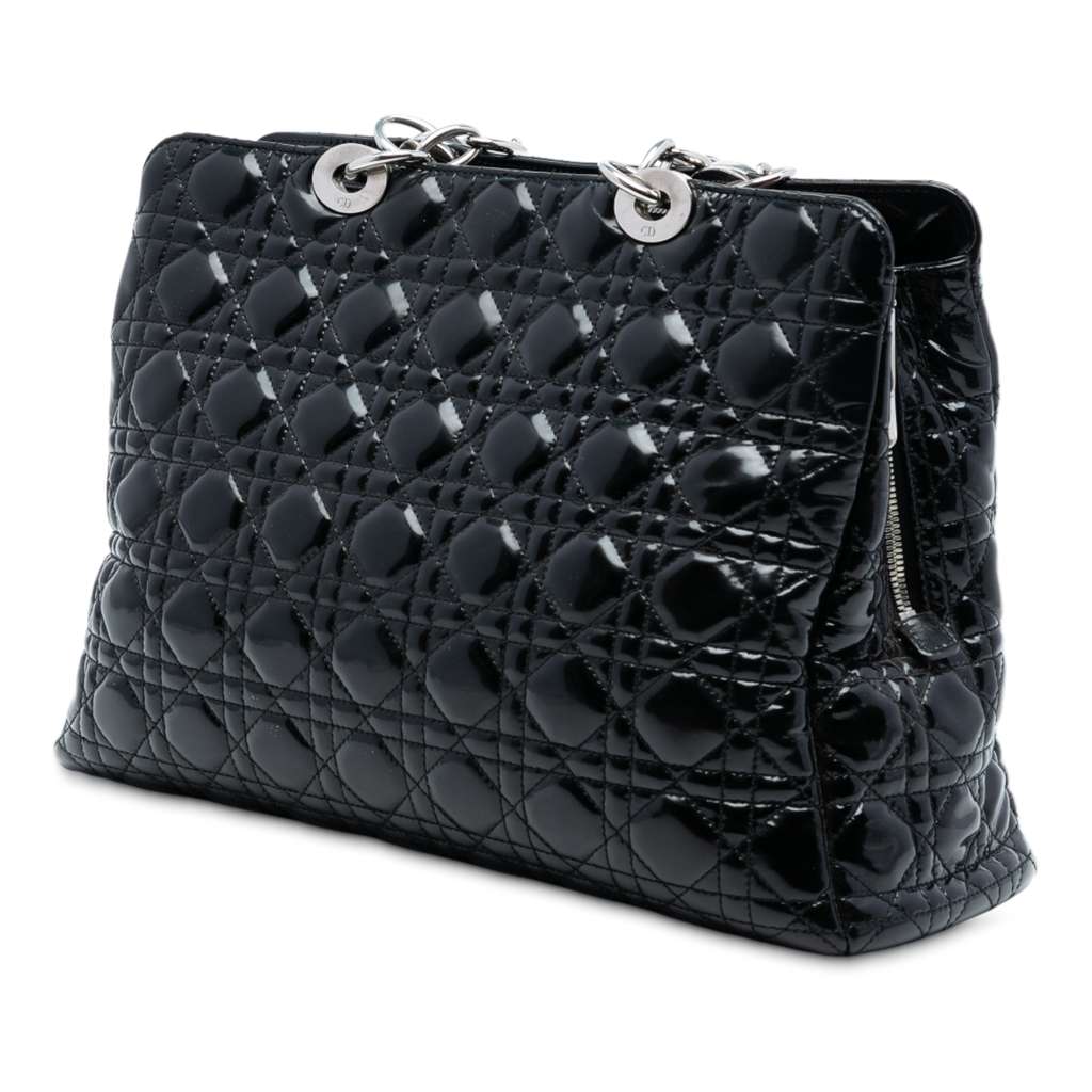 Dior Large Patent Cannage Lady Dior Soft Shopping Tote - 2