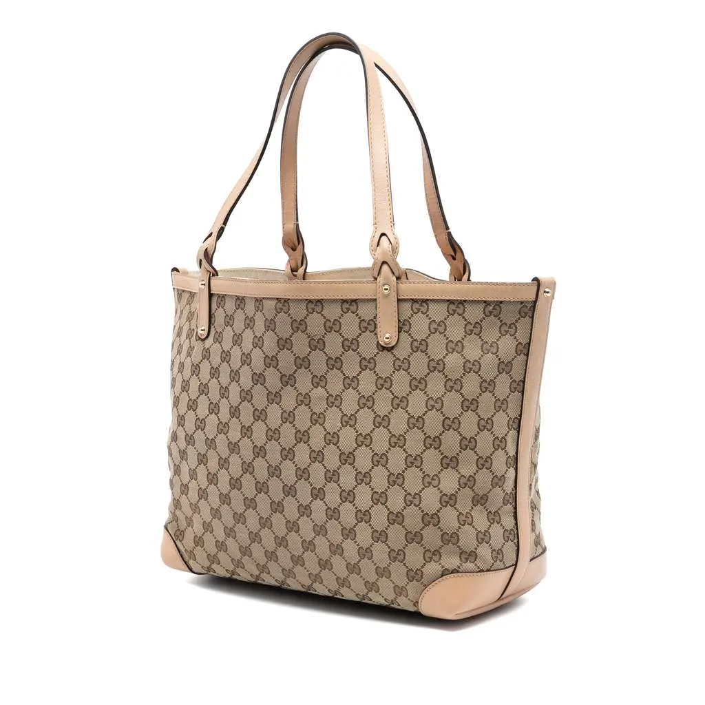 Gucci Medium GG Canvas Craft Tote Brown Canvas Fair - Back View