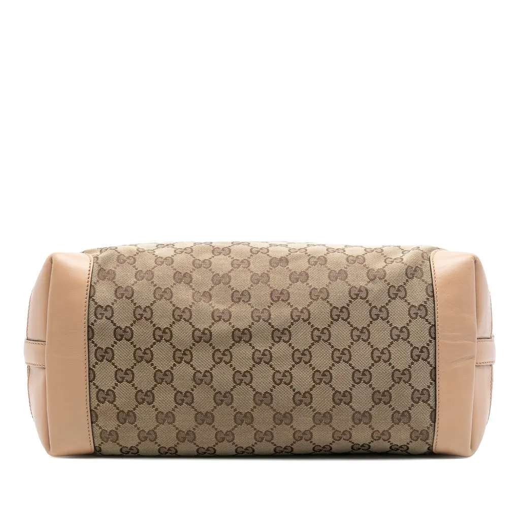 Gucci Medium GG Canvas Craft Tote Brown Canvas Fair - Inside View