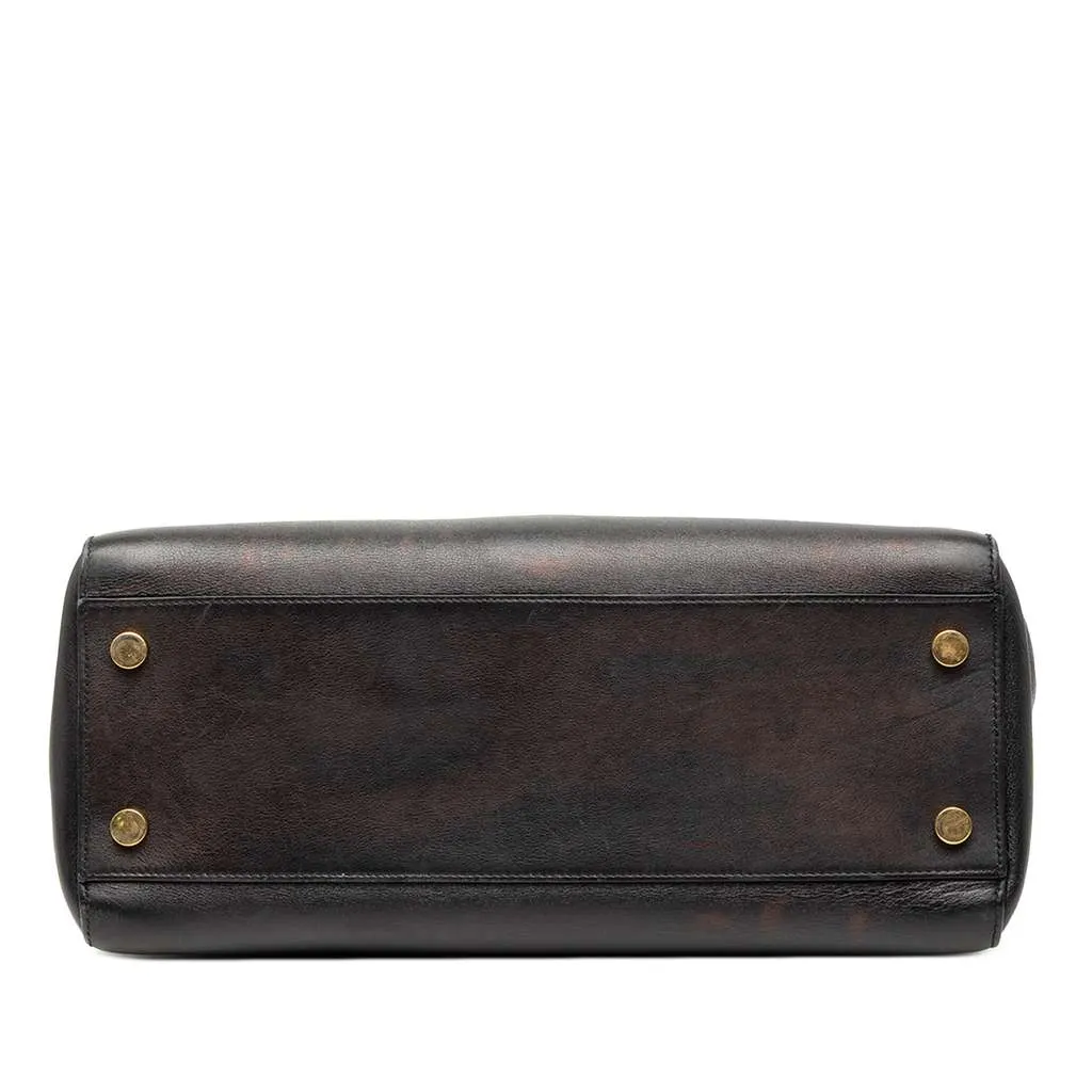 Saint Laurent Medium Moujik Top Handle Bag Black Leather Good - Inside View
