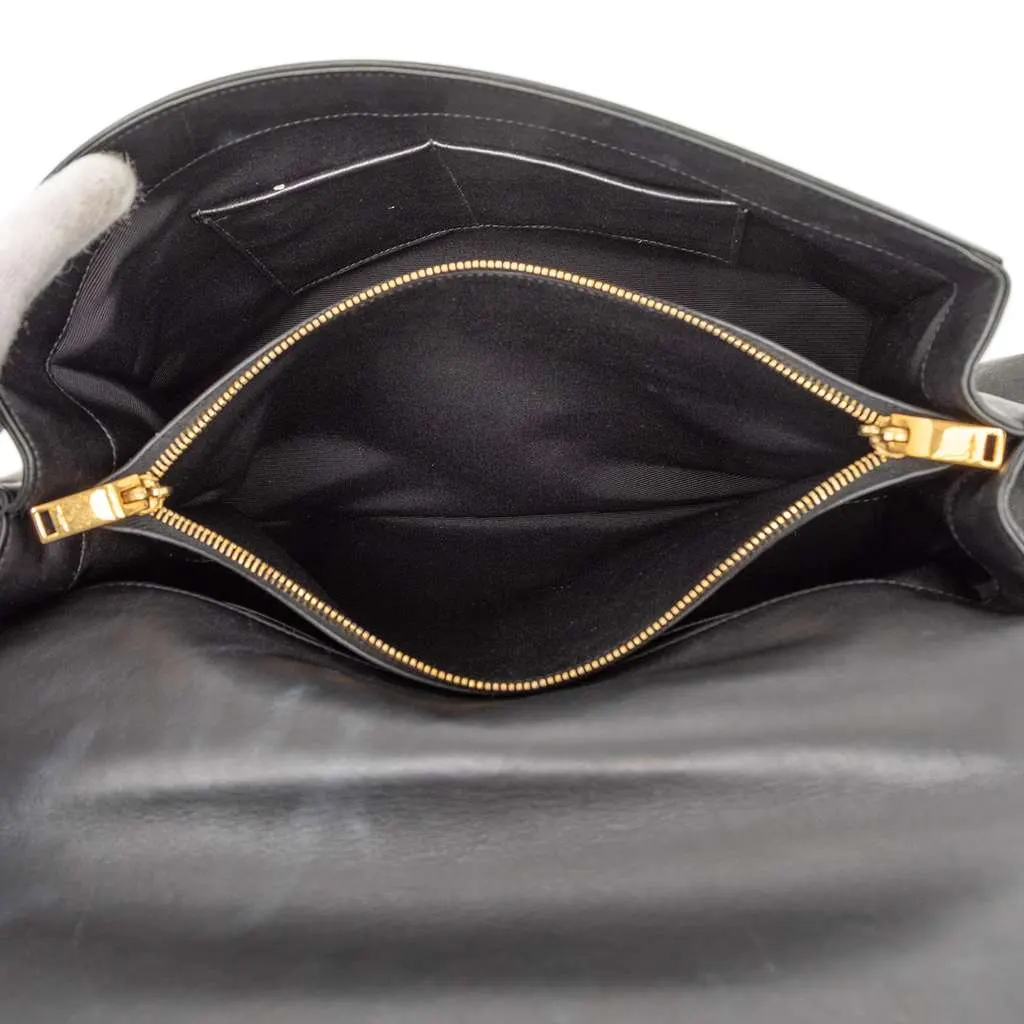 Saint Laurent Medium Moujik Top Handle Bag Black Leather Good - Model View