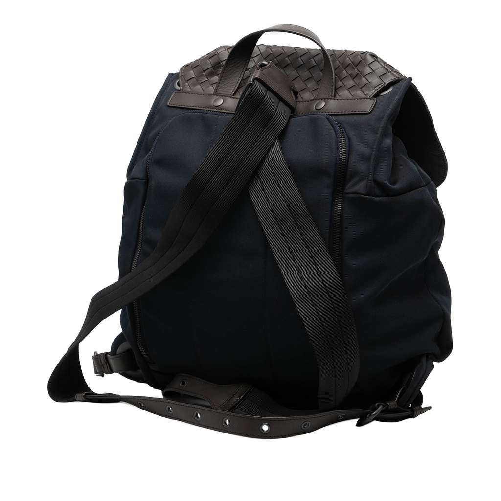 Bottega Veneta Canvas and Nappa Intrecciato Flap Backpack - 2