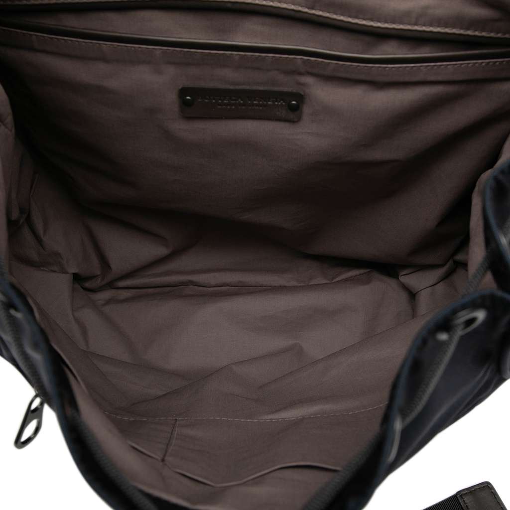 Bottega Veneta Canvas and Nappa Intrecciato Flap Backpack - 4