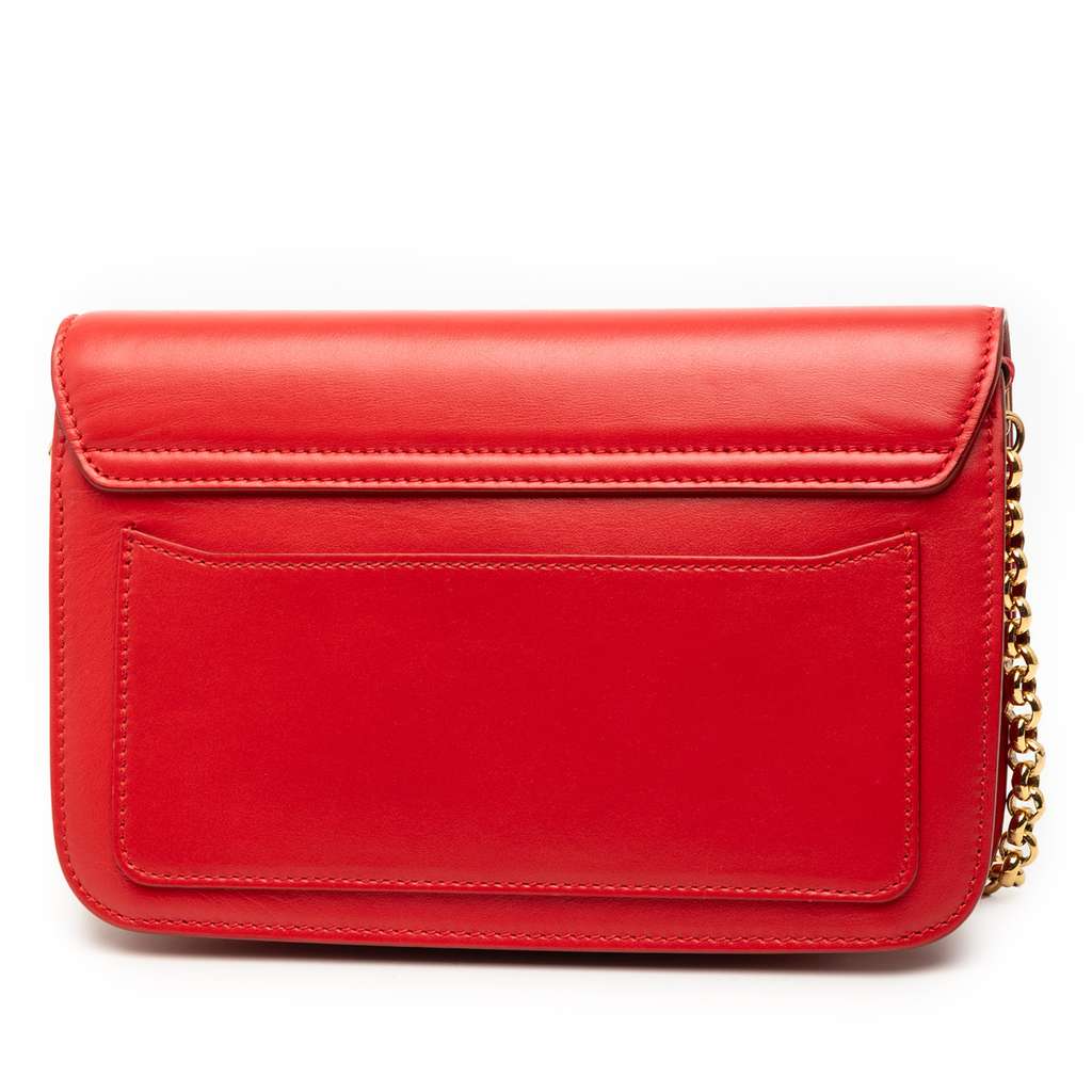 Salvatore Ferragamo Small Calfskin and Suede C Clutch With Chain - 2