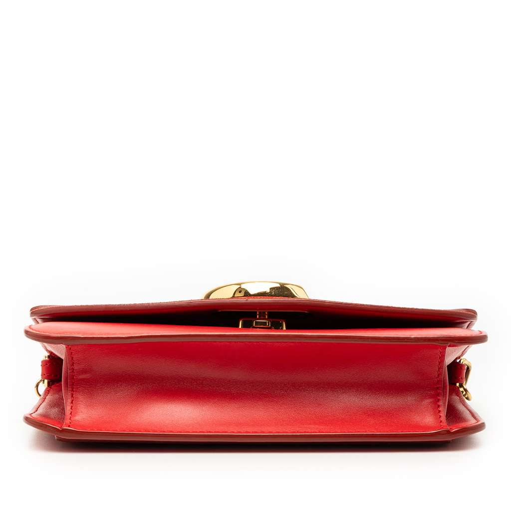Salvatore Ferragamo Small Calfskin and Suede C Clutch With Chain - 3