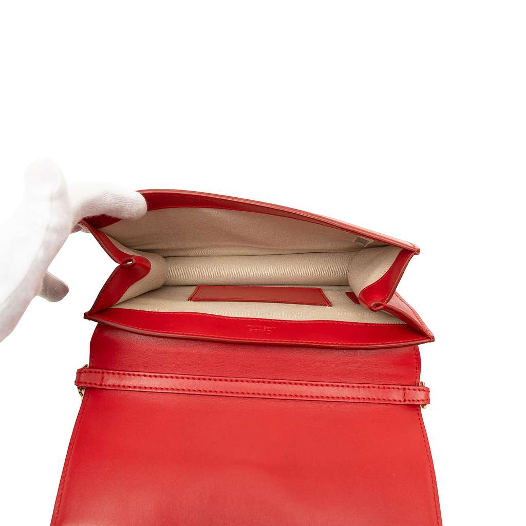 Salvatore Ferragamo Small Calfskin and Suede C Clutch With Chain - 4